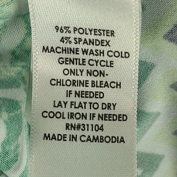 Kim Rogers Women's Green White, Patterned Sheath Mid Sleeve Midi Dress Size L - Picture 10 of 10